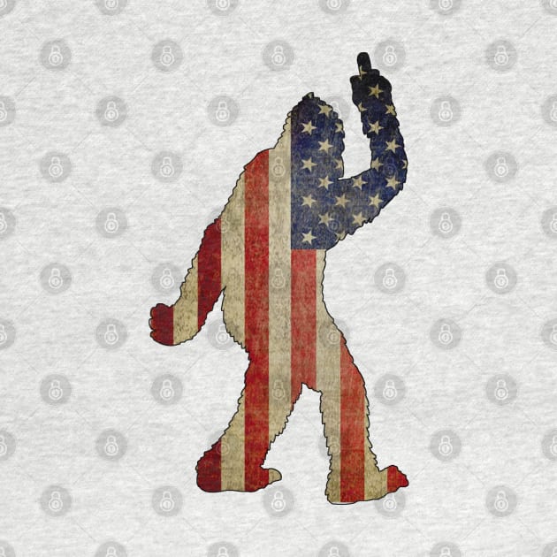 Bigfoot - Middle finger - American Flag by  The best hard hat stickers 